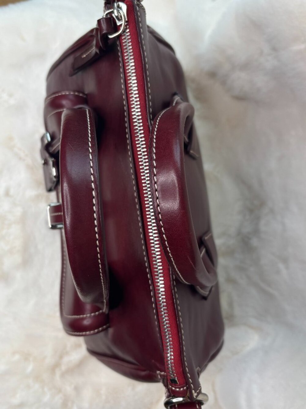 Dooney & Bourke Bordeaux Florentine Toscana Leather Front Pocket Satchel-Like Ne - Picture 7 of 16